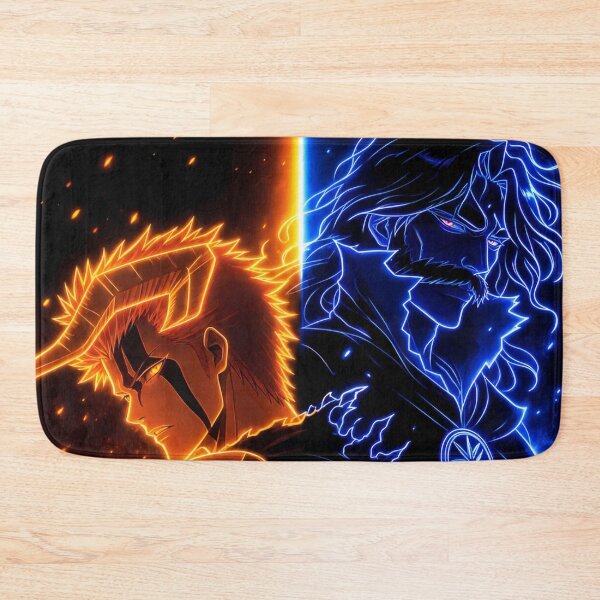 Item preview, Fire and Ice Warriors – Neon Orange & Blue Fantasy Battle Art designed and sold by Dyan4.