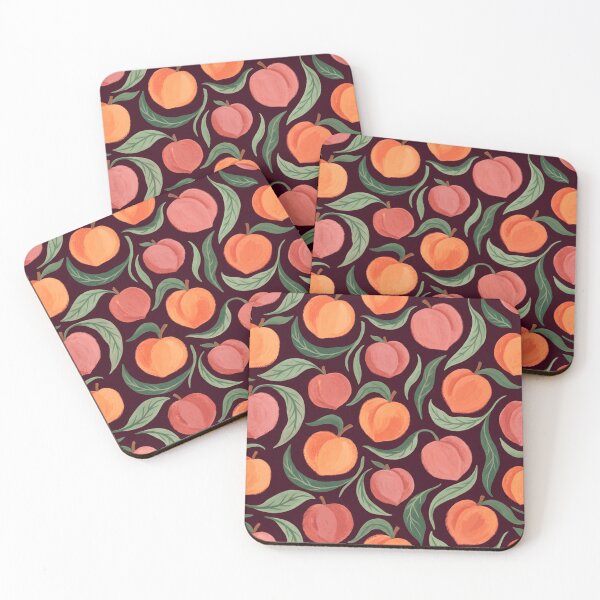 Item preview, Retro Peach Fruit Pattern designed and sold by SassyArtistry.