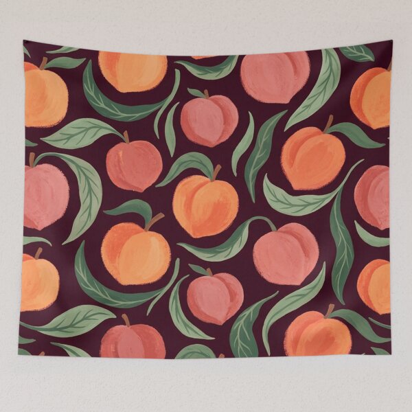 Item preview, Retro Peach Fruit Pattern designed and sold by SassyArtistry.