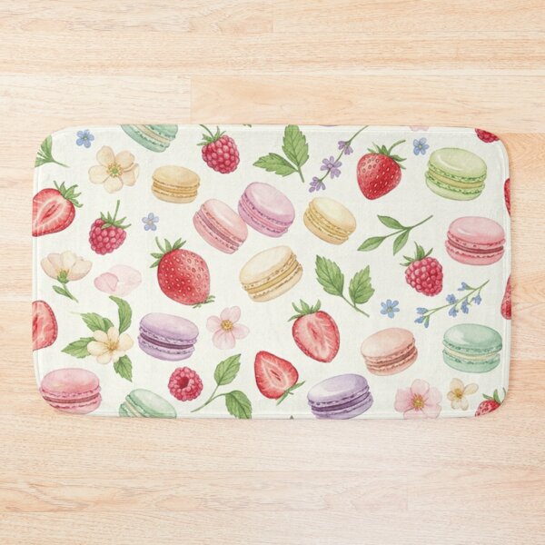Item preview, Strawberry Macaron Watercolor Pattern designed and sold by SassyArtistry.