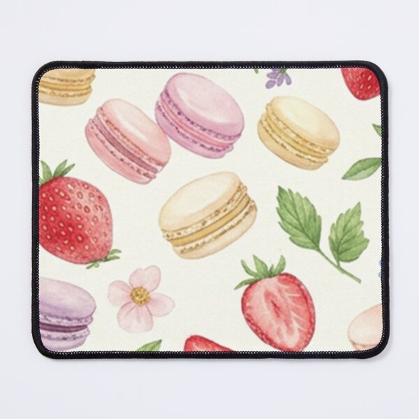 Item preview, Strawberry Macaron Watercolor Pattern designed and sold by SassyArtistry.