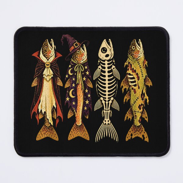 Item preview, Halloween Trout Fish Ghost Pumpkin Skeleton Mummy designed and sold by Byhergawaa.