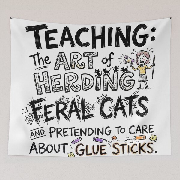 Item preview, Teaching: The art of herding feral cats and pretending to care about glue sticks. designed and sold by jrzvibe.