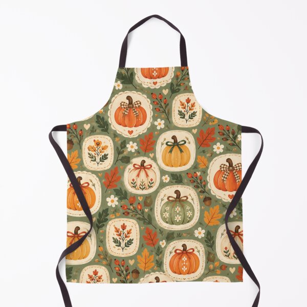 Item preview, Cozy Pumpkin Patch Pattern – Cute Cottagecore Fall Pumpkins & Bows. designed and sold by SaraSumi.