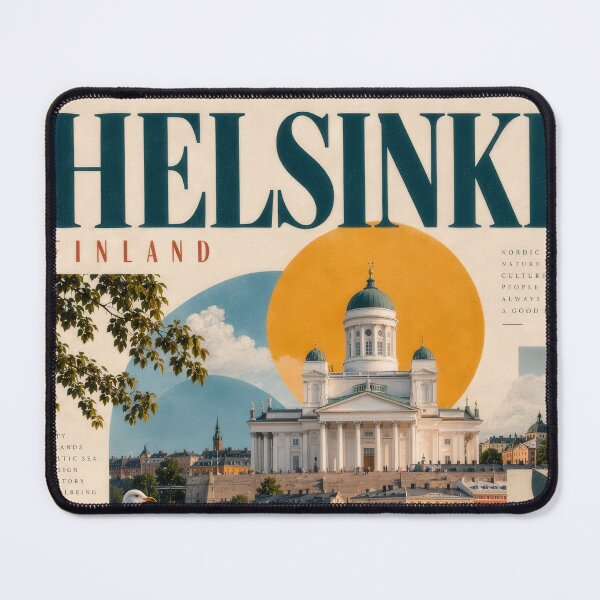 Item preview, Wall Art - Postcard - Helsinki Travel Poster | Vintage Finland City Collage designed and sold by ForeverPrintsOK.