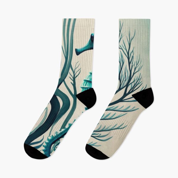 Item preview, Teal Seahorse Among Branching Ocean Plants designed and sold by BeachWhisper.