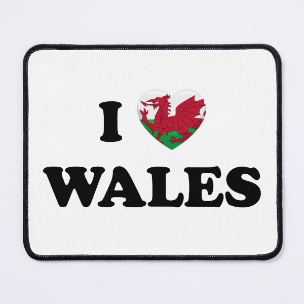 Item preview, I Love Wales / I Heart Wales (Black text with flag heart) designed and sold by STUDIO-72.