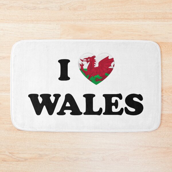 Item preview, I Love Wales / I Heart Wales (Black text with flag heart) designed and sold by STUDIO-72.