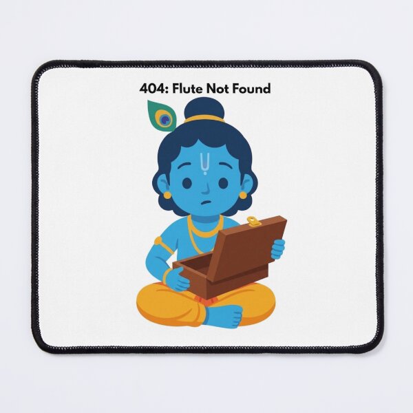 Item preview, 404 flute not found | Krishna Developer Sticker | Programming Tech Humor designed and sold by BhaktiByte.