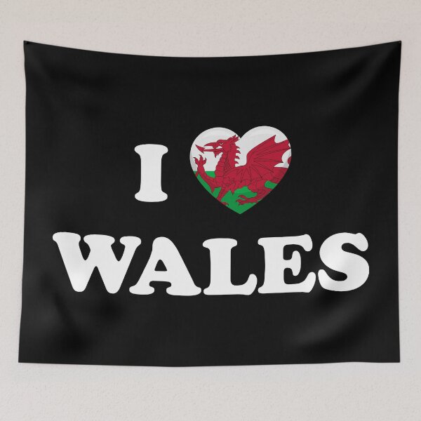 Item preview, I Love Wales / I Heart Wales (White text with flag heart) designed and sold by STUDIO-72.