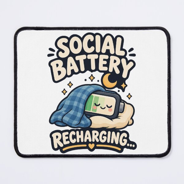Item preview, Social Battery Recharging – Cozy Introvert Humor designed and sold by Pixel & Ponder.