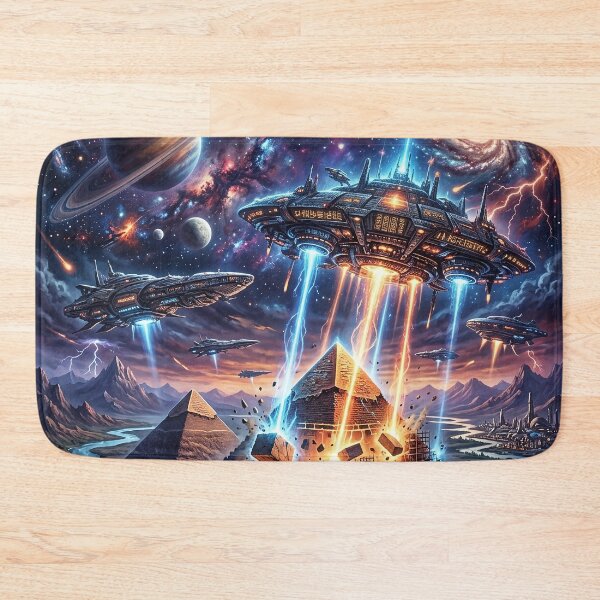Item preview, Ancient Aliens Building the Pyramids - Sci-Fi Art designed and sold by Lucid Dream Pixel.