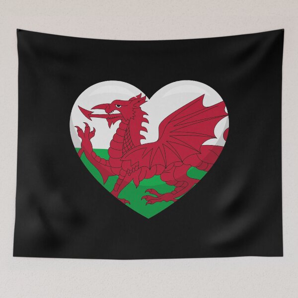 Item preview, Wales Flag Heart / I Love Wales (On Black) designed and sold by STUDIO-72.