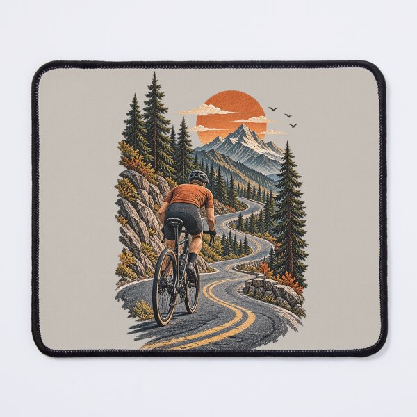 Item preview, Mountain Road Cyclist Vintage Outdoor Adventure designed and sold by BROHLine Studio.