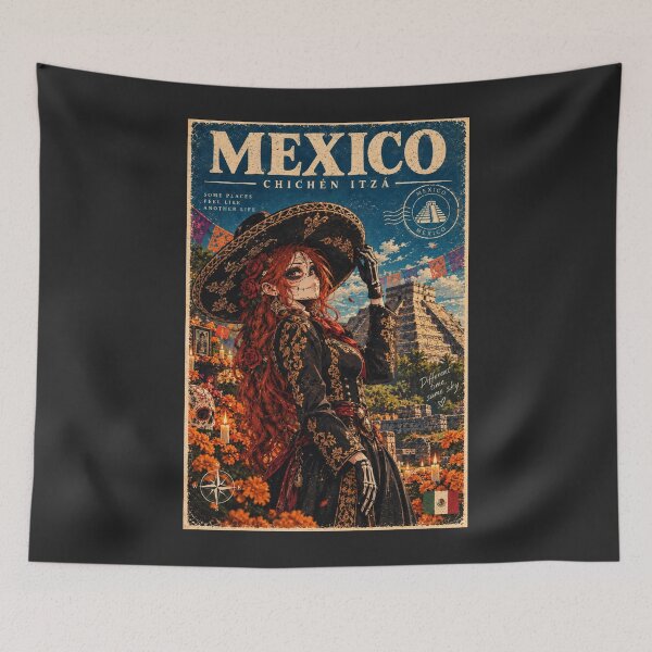 Item preview, Mexico Dia de muertos - Chichén Itzá -  Redhead Knight Time Traveler  designed and sold by DibujandoPorfa.