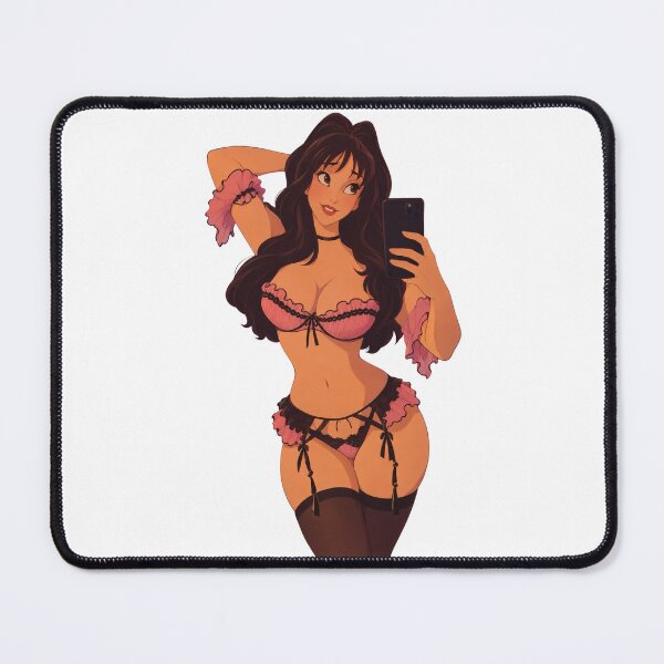 Item preview, Pink Lace Lingerie Mirror Selfie Girl - Retro 90s Cartoon Style designed and sold by Hollow Moon Studios..
