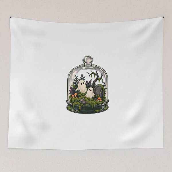 Item preview, Halloween Terrarium Gift – Tiny Ghost Garden designed and sold by UrbanCanvvas.
