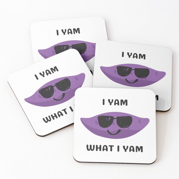 Item preview, I Yam What I Yam Funny Yam Pun Cool Purple Yam with Sunglasses Design designed and sold by HYPNK.