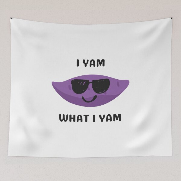 Item preview, I Yam What I Yam Funny Yam Pun Cool Purple Yam with Sunglasses Design designed and sold by HYPNK.