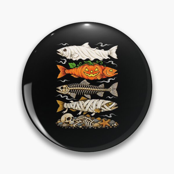 Item preview, Halloween Trout Fish Ghost Pumpkin Skeleton Mummy designed and sold by Byhergawaa.