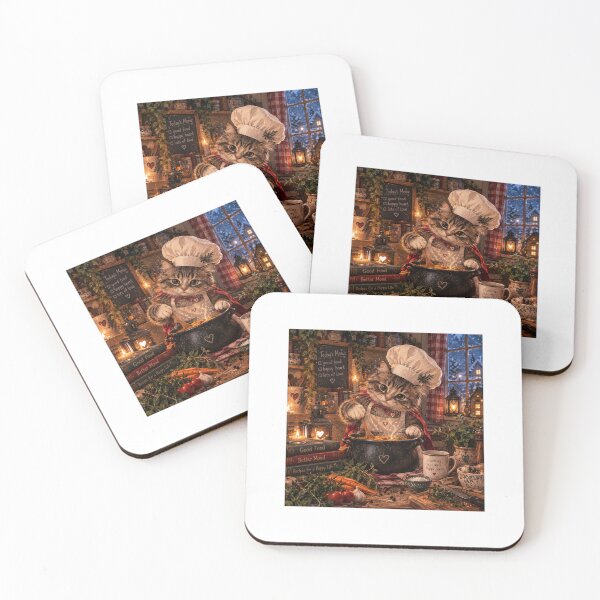 Item preview, Cozy Little Cat Chef Cooking Soup designed and sold by KristinaArts.