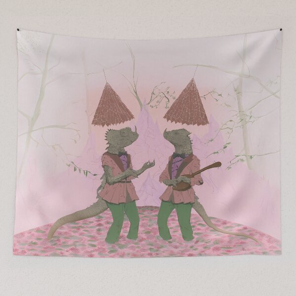 Item preview, Whimsical Reptile Musicians Folk Art designed and sold by Lunat1kk.