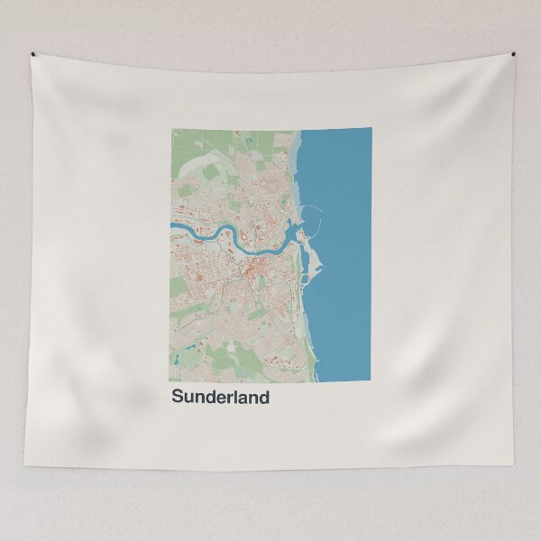 Artikelvorschau, Minimalistische Kartenkunst von Sunderland entworfen und verkauft von MapsNerd.