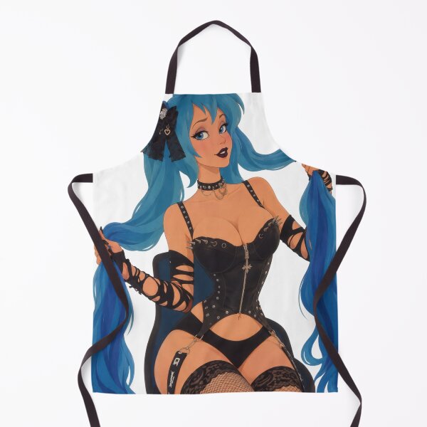 Item preview, Goth Blue Hair Pigtails Girl Corset - Retro 90s Cartoon Style designed and sold by  Hollow Moon Studios..