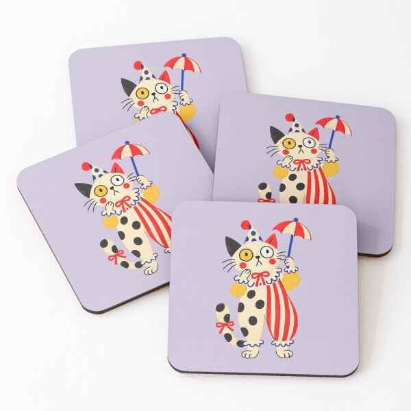Item preview, Bewildered Clown Cat with Umbrella. Weird Circus. Clowncore. designed and sold by CoCoArt-Ua.