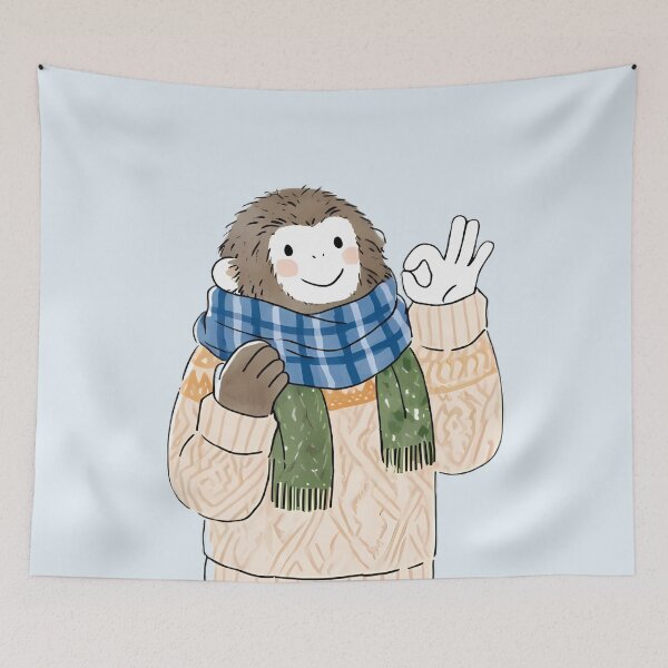 Item preview, Cute Cozy Sloth Waving Scarf Art designed and sold by Lunat1kk.