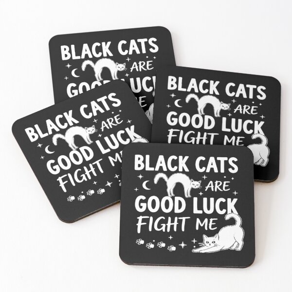 Item preview, Black Cats Are Good Luck, Fight Me, Funny Black Cat Halloween designed and sold by CloudyPress.