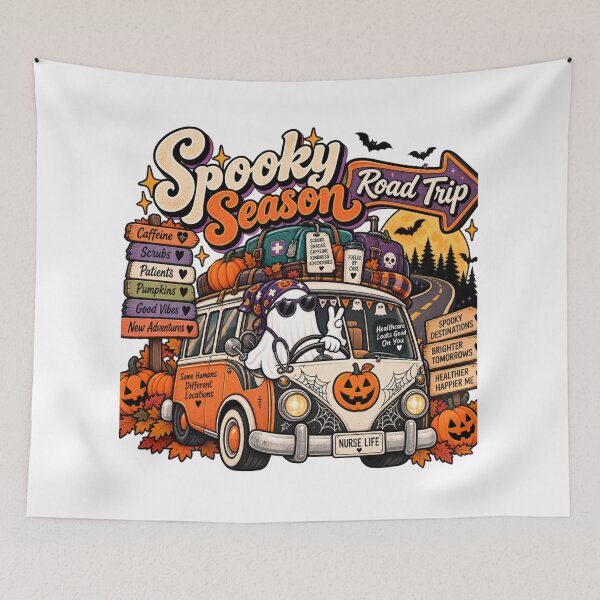 Item preview, Spooky Season Road Trip – Halloween Nurse Healthcare Ghost Adventure designed and sold by justsuestudio.