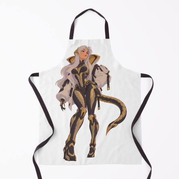 Item preview, Cyber Snake Mecha Warrior White Hair Girl - Retro 90s Cartoon Style designed and sold by  Hollow Moon Studios..