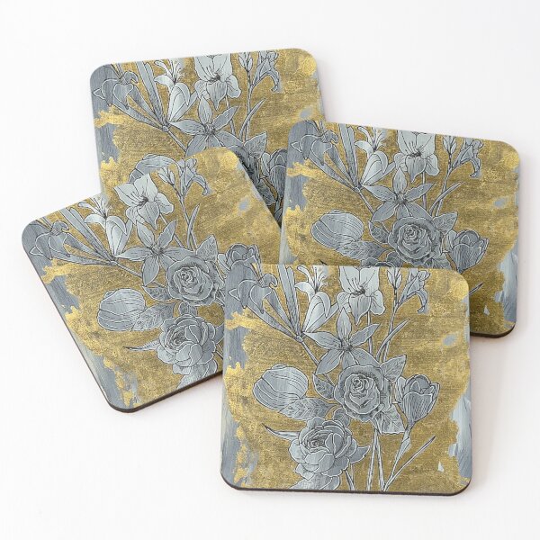 Item preview, Neutral Gold Leaf Flowers designed and sold by EmptyBeanBag.