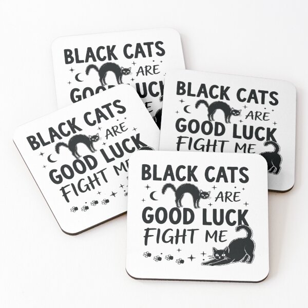 Item preview, Black Cats Are Good Luck, Fight Me, Funny Black Cat Halloween designed and sold by CloudyPress.
