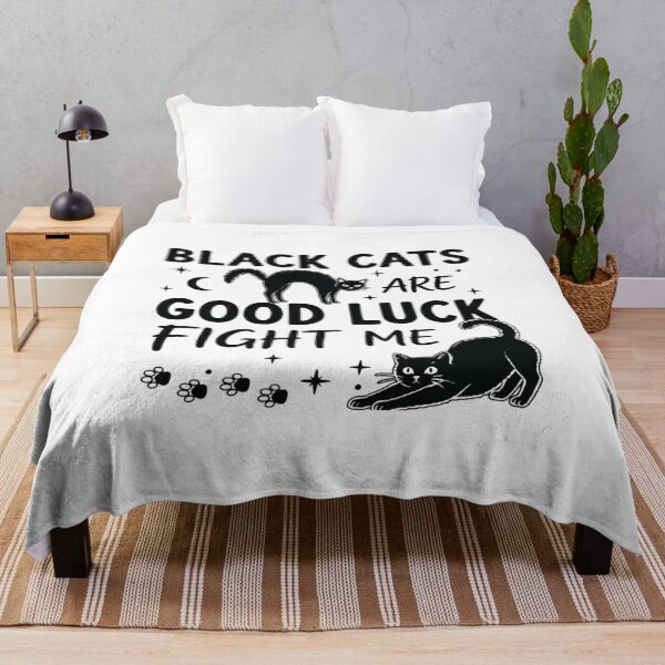 Item preview, Black Cats Are Good Luck, Fight Me, Funny Black Cat Halloween designed and sold by CloudyPress.