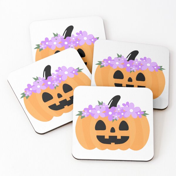 Item preview, Cute Holiday Pumpkin with Purple Flower Crown Minimal Flat Design designed and sold by Tanapan2529.