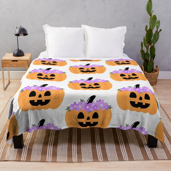 Item preview, Cute Holiday Pumpkin with Purple Flower Crown Minimal Flat Design designed and sold by Tanapan2529.