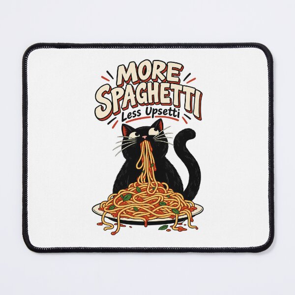Item preview, More Spaghetti Less Upsetti – Funny Pasta Cat designed and sold by InfiniteOrbit.