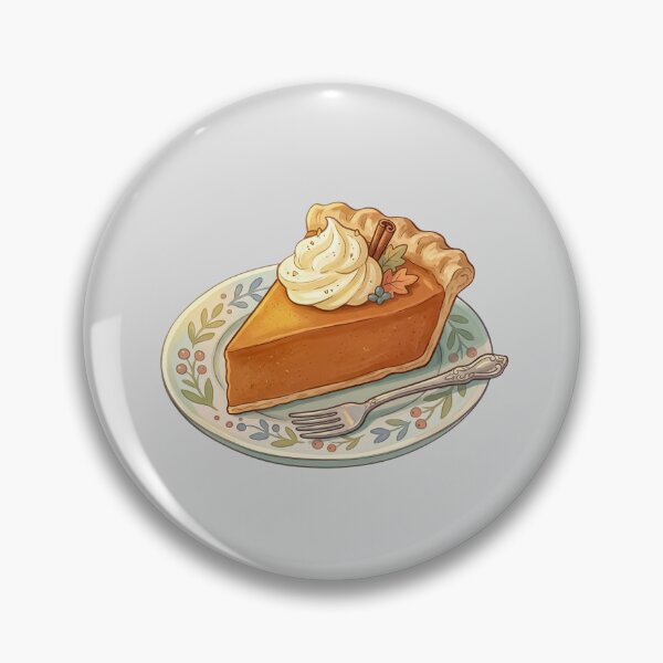 Artikelvorschau, Kürbiskuchenstück auf einem bemalten Teller entworfen und verkauft von hattie's.