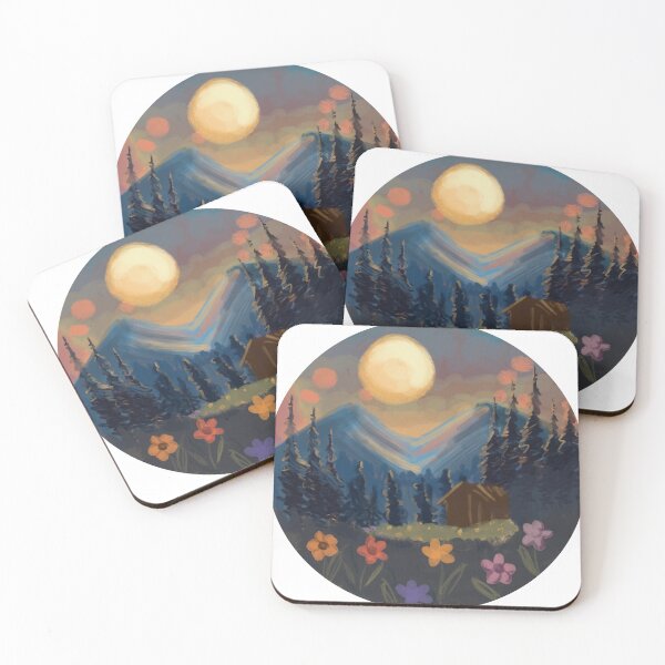Item preview, Moonlit Cabin – Mountain Night Landscape designed and sold by Scottist-Studio.