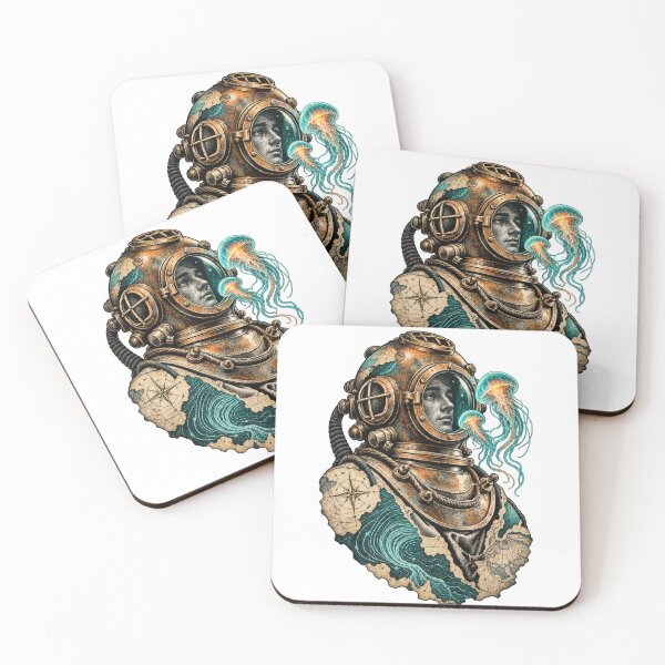 Item preview, Deep-sea diver with luminous jellyfish designed and sold by TaruHonu.