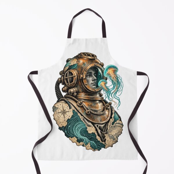 Item preview, Deep-sea diver with luminous jellyfish designed and sold by TaruHonu.