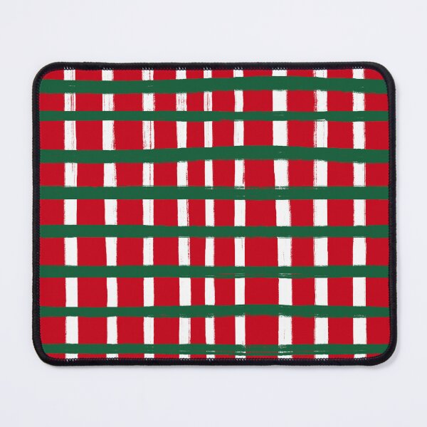 Item preview, Christmas, Red and Green, Brush Stroke Check Grid Lines  designed and sold by OneThreeSix.