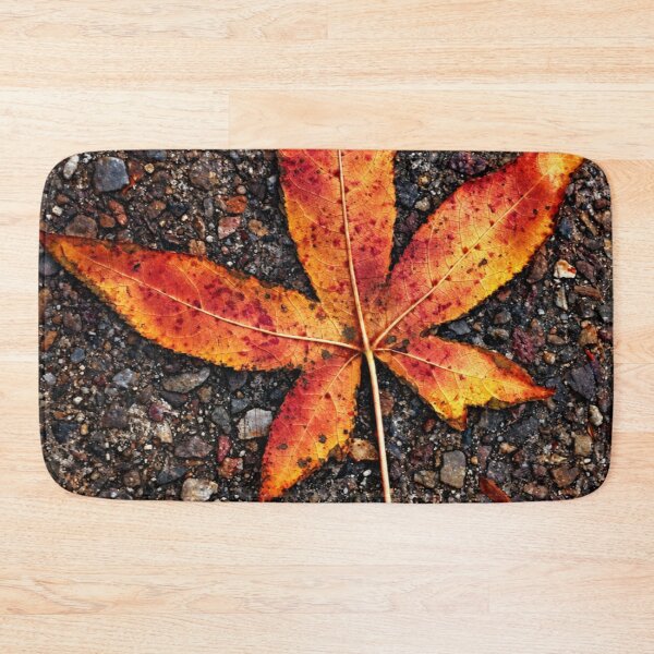 Item preview, Fiery Autumn Leaf on Rustic Gravel designed and sold by Kimberly Palmer.