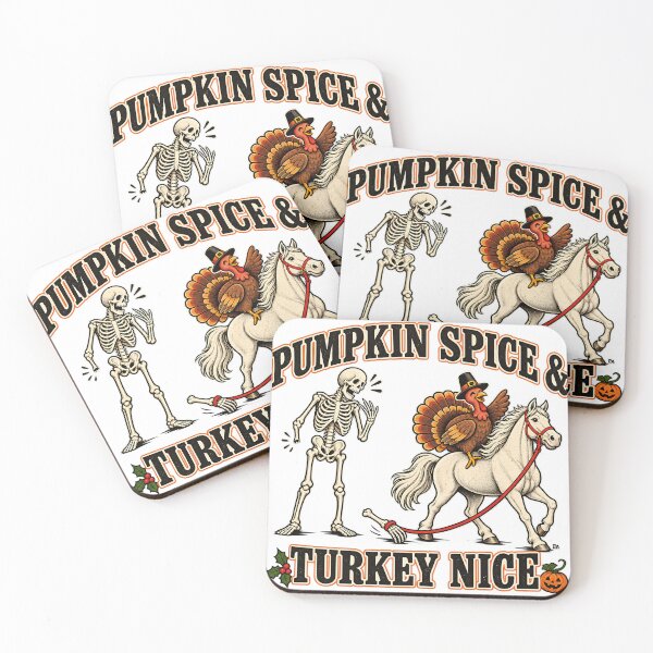 Item preview, Pumpkin Spice And Turkey Nice Skeleton Horse Riding Art designed and sold by DesignArtist.ia.