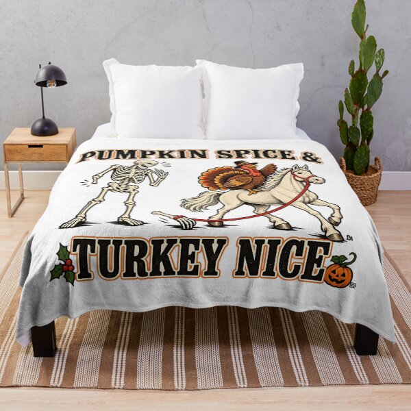 Item preview, Pumpkin Spice And Turkey Nice Skeleton Horse Riding Art designed and sold by DesignArtist.ia.