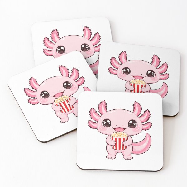 Item preview, Cute Kawaii Aksolotl With Popcorn designed and sold by Eternalski.