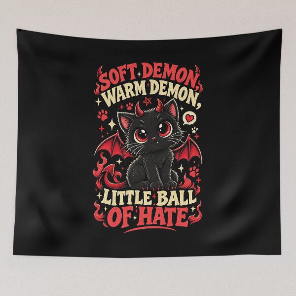 Item preview, Soft Demon Warm Demon Little Ball Of Hate Black Cat designed and sold by RatherCreative.