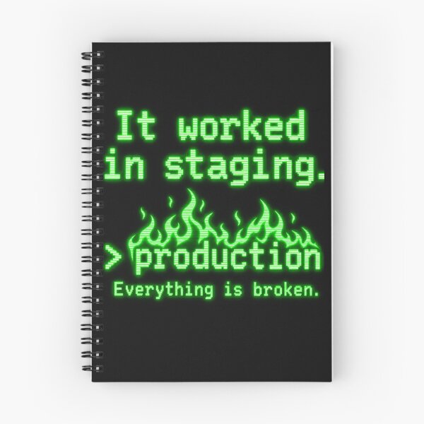 Item preview, It Worked in Staging – Funny DevOps Production Fire Programmer Design designed and sold by NONAHEMA.